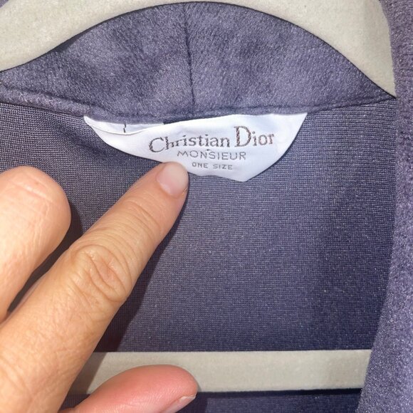 Christian Dior Homme Vintage Mens Robe One Size Gray Belted Pockets Casual - Picture 3 of 14